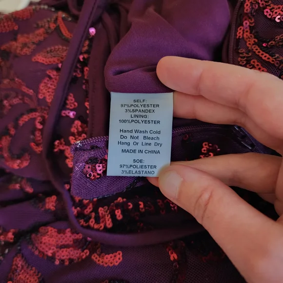 Windsor Tasha Fuchsia Sequin Brocade Mermaid Lace Back Formal Dress - Picture 7 of 12